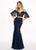 Rachel Allan - 6571 Two Piece Off-Shoulder Lace Dress In Blue