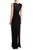 Theia - 883039 Embellished Front Crepe Gown in Black and Silver