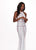 Rachel Allan - 6575 Beaded Halter Jersey Trumpet Dress In White