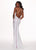 Rachel Allan - 6575 Beaded Halter Jersey Trumpet Dress In White