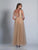 Dave & Johnny - A6576 Embellished Deep V-Neck A-line Gown in Neutral
