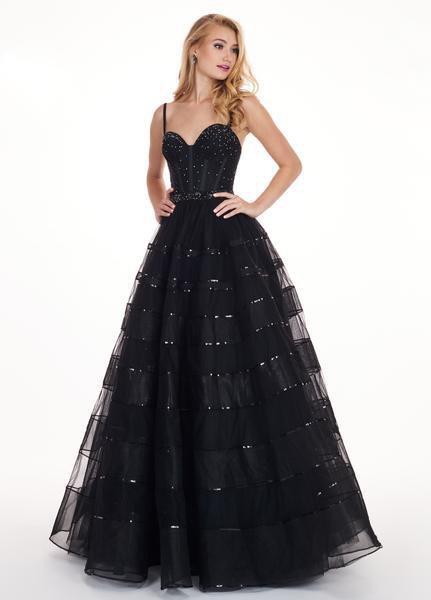 Rachel Allan - 6576 Beaded Sweetheart Corset Bodice Tulle Ballgown In Black