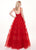 Rachel Allan - 6576 Beaded Sweetheart Corset Bodice Tulle Ballgown In Red