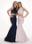 Rachel Allan - 6578 Two-Piece Floral Beaded Lace Mermaid Gown In Blue and Pink