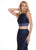 Rachel Allan - 6578 Two-Piece Floral Beaded Lace Mermaid Gown In Black and Blue
