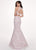 Rachel Allan - 6578 Two-Piece Floral Beaded Lace Mermaid Gown In White and Pink