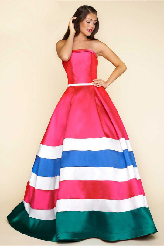 Mac Duggal - Ball Gowns Style 65804H in Pink and Multi-Color