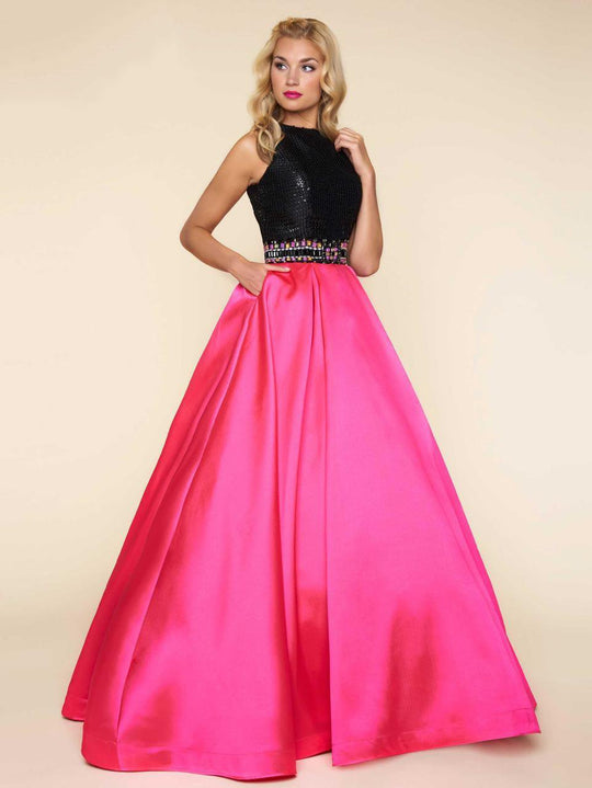 Mac Duggal - Ball Gowns Style 65805H in Black and Pink