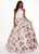 Rachel Allan - 6581 Floral Printed Halter Ballgown In Pink