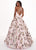 Rachel Allan - 6581 Floral Printed Halter Ballgown In Pink