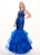 Rachel Allan - 6582 Sequined Halter Ruffled Mermaid Dress In Blue