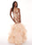 Rachel Allan - 6582 Sequined Halter Ruffled Mermaid Dress In Neutral