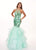 Rachel Allan - 6582 Sequined Halter Ruffled Mermaid Dress In Green