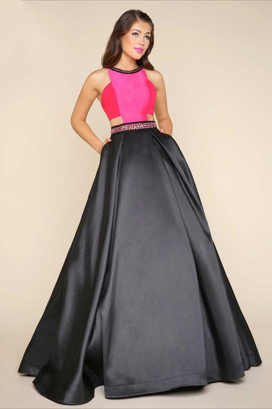 Mac Duggal - Ball Gowns Style 65837H in Black and Pink