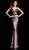 Jovani - 65847 Ombre Sequined Plunging V-neck Trumpet Dress in Purple