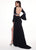 Rachel Allan - 6585 Floral Beaded Two Piece Long Sleeve Jersey Dress In Black