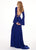 Rachel Allan - 6585 Floral Beaded Two Piece Long Sleeve Jersey Dress In Blue