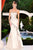 MNM Couture - 6587 Embellished Semi-Sweetheart Trumpet Dress in White