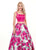 Rachel Allan - 6589 Two Piece Square Floral Ballgown In Purple and Multi-Color