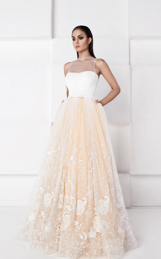 Lace Illusion Jewel Neck Gown 2754