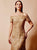 Daymor Couture - 658 Embellished Layered Sheath Dress in Neutral and Gold