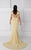 Embroidered Peplum Mermaid Gown 2756