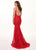 Rachel Allan - 6590 Embroidered Lace Scoop Neck Gown In Red
