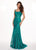 Rachel Allan - 6590 Embroidered Lace Scoop Neck Gown In Green