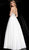 Jovani - 65911 Embroidered Deep V-neck Ballgown With Open Back In White