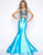 Cassandra Stone - 65916 Two-piece Deep V-neck Mermaid Dress In Blue