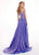 Rachel Allan - 6591 Crystal Ornate Illusion Off Shoulder Cascade Gown In Purple