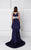 Patterned Jewel Neck Gown 2777