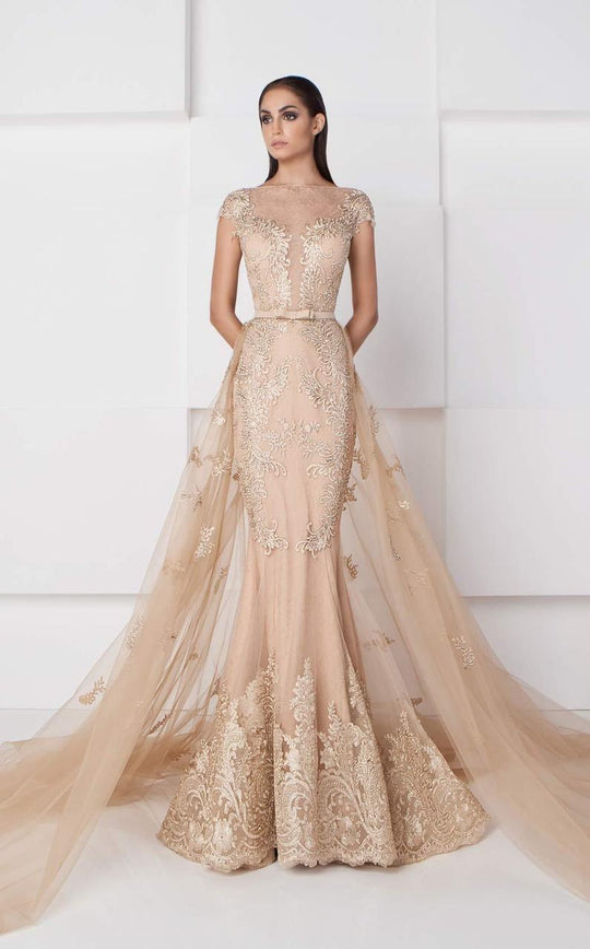 Sheer Neckline Lace Evening Gown 2780