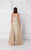 Patterned Illusion Bateau Neck Gown 2781