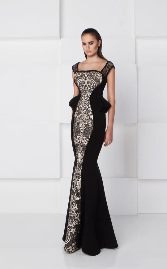 Lace Embellished Square Neck Gown 2789