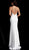 Jovani - 65938 Deep V-neck Trumpet Dress With Criss Cross Open Back In White