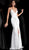 Jovani - 65938 Deep V-neck Trumpet Dress With Criss Cross Open Back In White