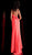 Jovani - 65938 Deep V-neck Trumpet Dress With Criss Cross Open Back In White In Red