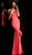 Jovani - 65938 Deep V-neck Trumpet Dress With Criss Cross Open Back In White In Red