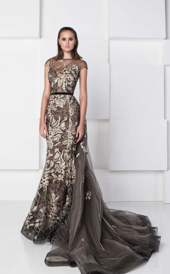 Metallic Lace Evening Gown RE2795