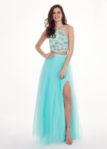 Rachel Allan - 6596 Two Piece Embroidered Tulle A-line Dress In Green