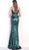Jovani - 65973 Sequin Embellished Fitted Evening Gown in Green