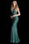 Jovani - Plunging V-Neck Fully Beaded Trumpet Gown 65981