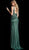 Jovani - 65981 Fully Beaded Deep V-neck Trumpet Dress in Green