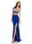 Rachel Allan - 6599 Beaded Sweetheart Dress with Slit In Blue