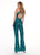 Rachel Allan - 6600 Sequined Halter Cutout Jumpsuit In Green