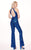 Rachel Allan - 6600 Sequine Embellished Halter Neck Jumpsuit In Blue