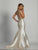 Dave & Johnny - A6601 Bateau Neck Faux Two-Piece Mermaid Gown in White