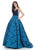 Rachel Allan - 6602 Ruched Sweetheart Floral Ballgown In Blue