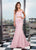 Rachel Allan - 6603 Off Shoulder Glitter Jersey Mermaid Gown In Pink